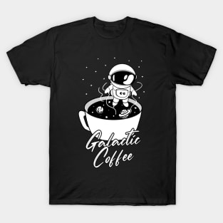 Galactic Coffee Cute Astronaut In The Space T-Shirt